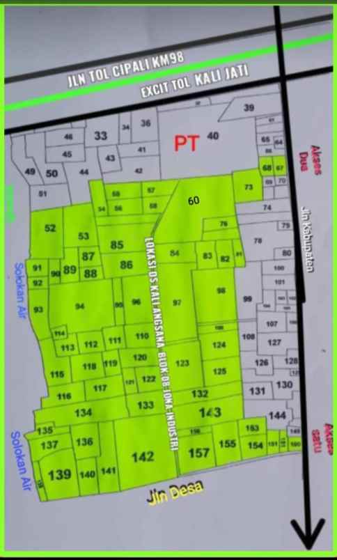 tanah insdustri dekat gerbang kalijati subang