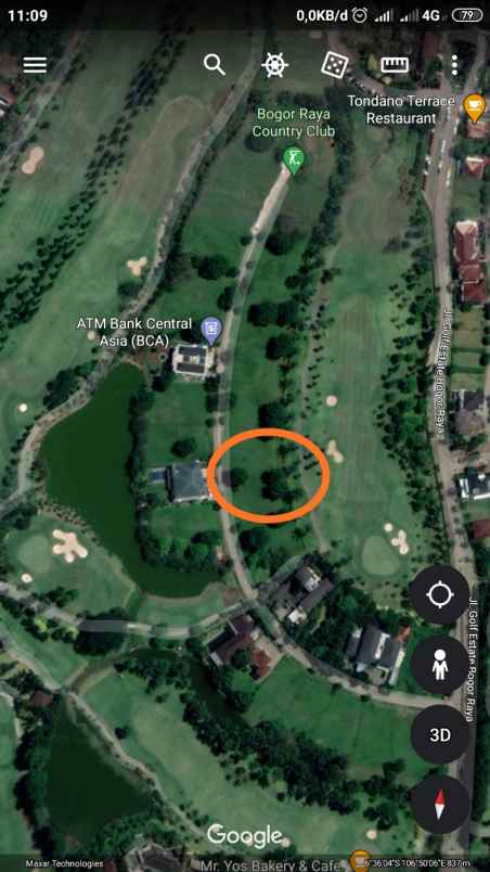 tanah jl danau bogor raya golf