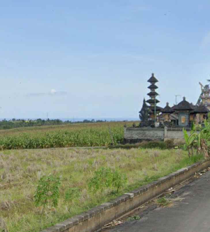 tanah view sawah dan sungai dekat pantai kelecung bali