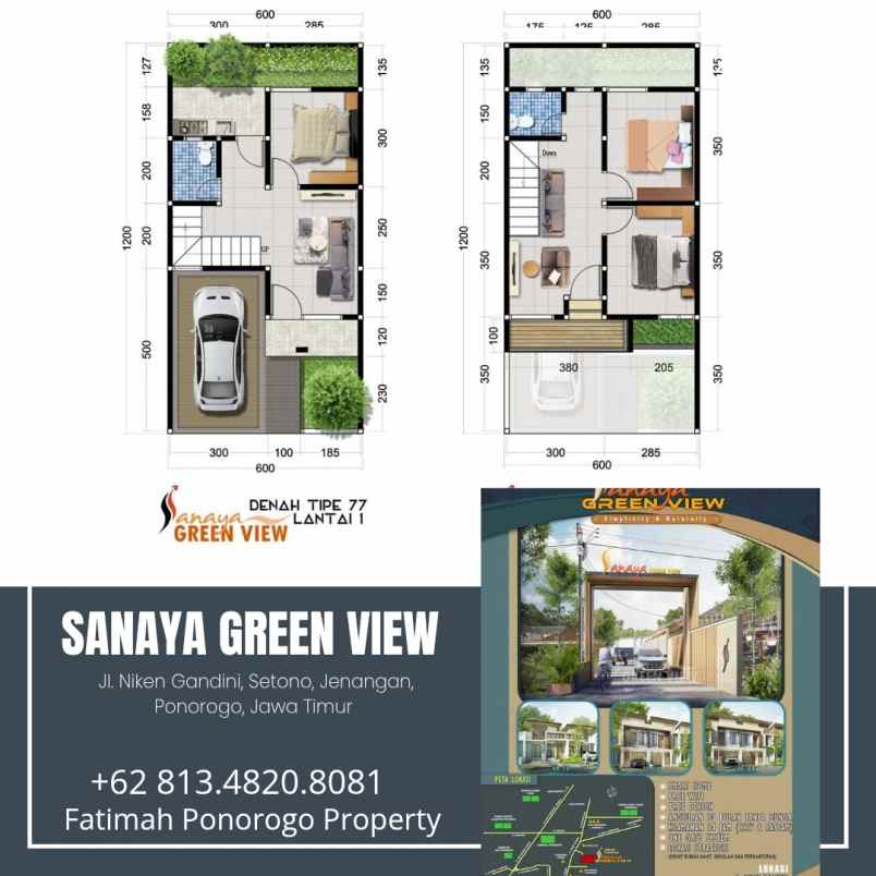 unit menipis rumah 2 lantai di ponorogo