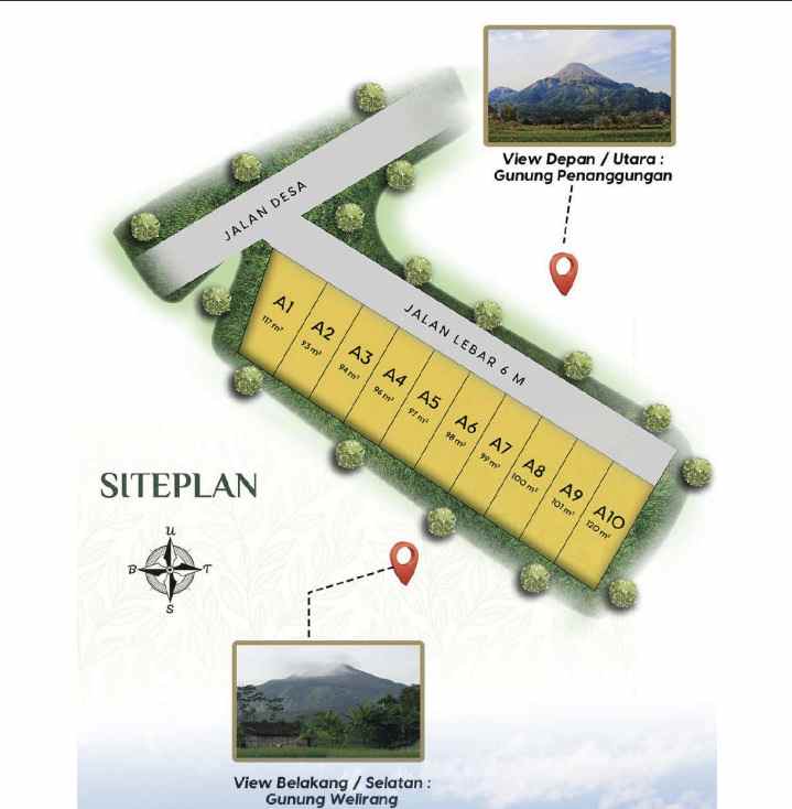 villa trawas view pegunungan