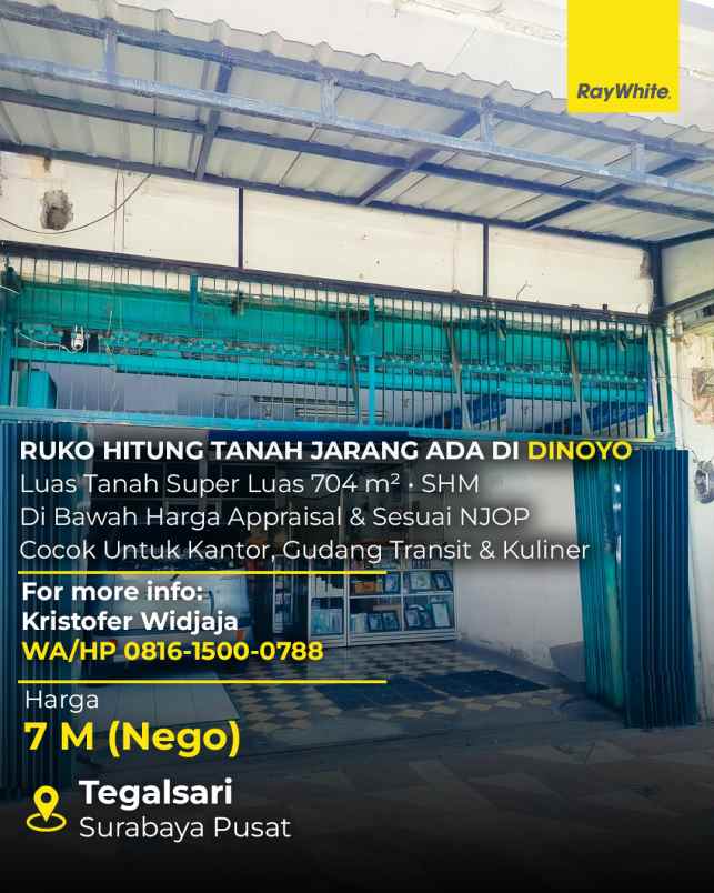 dijual ruko gudang kantor dinoyo