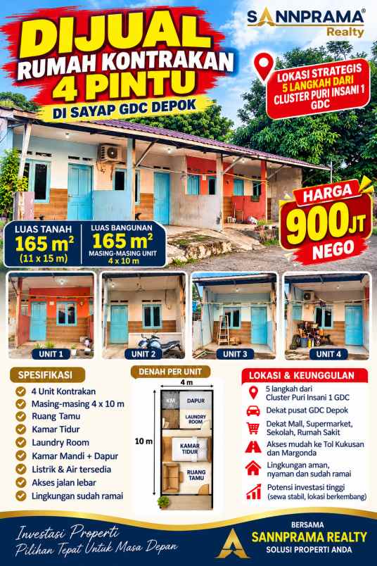 dijual ruko gudang kantor lokasi di jatimulya