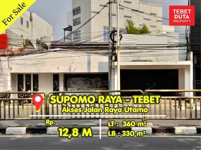 dijual ruko gudang kantor supomo raya