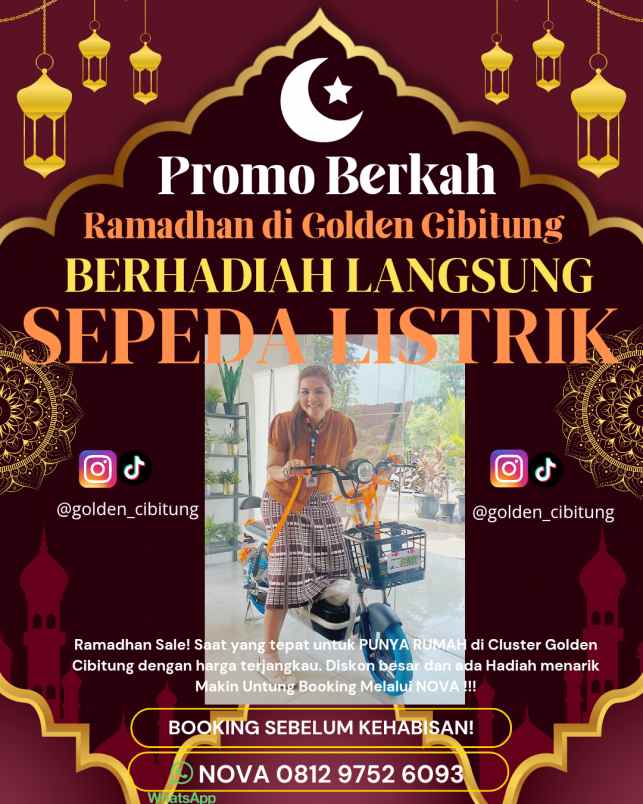 dijual rumah cluster golden cibitung jl