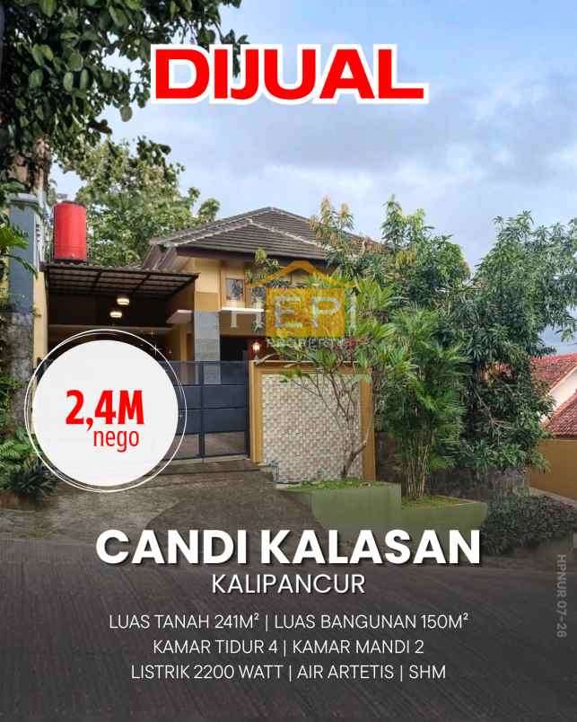 dijual rumah di candi kalasan kalipancur semarang