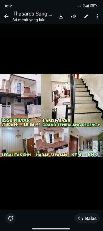 dijual rumah di grand tembalang regency semarang