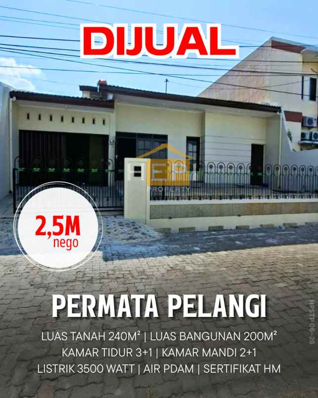dijual rumah di permata pelangi semarang utara