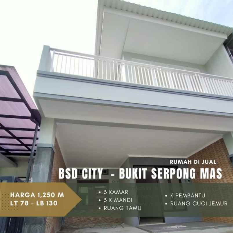dijual rumah jalan raya serpong alam