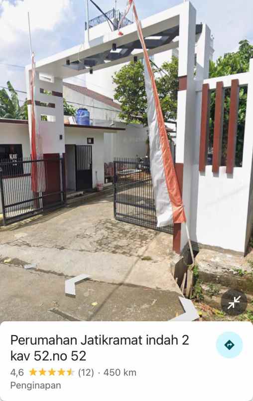 dijual rumah jl jatikramat indah ii
