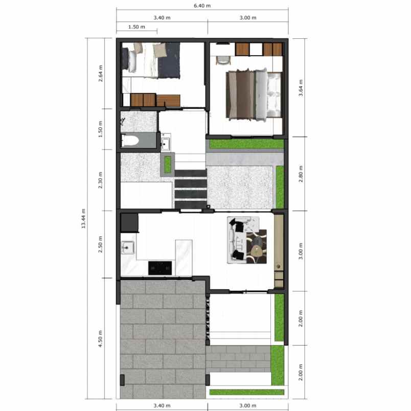 dijual rumah karta virendra jl utama pd