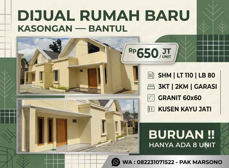 dijual rumah kasongan bangunjiwo bantul