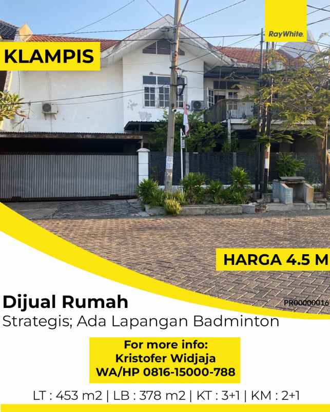 dijual rumah klampis indah