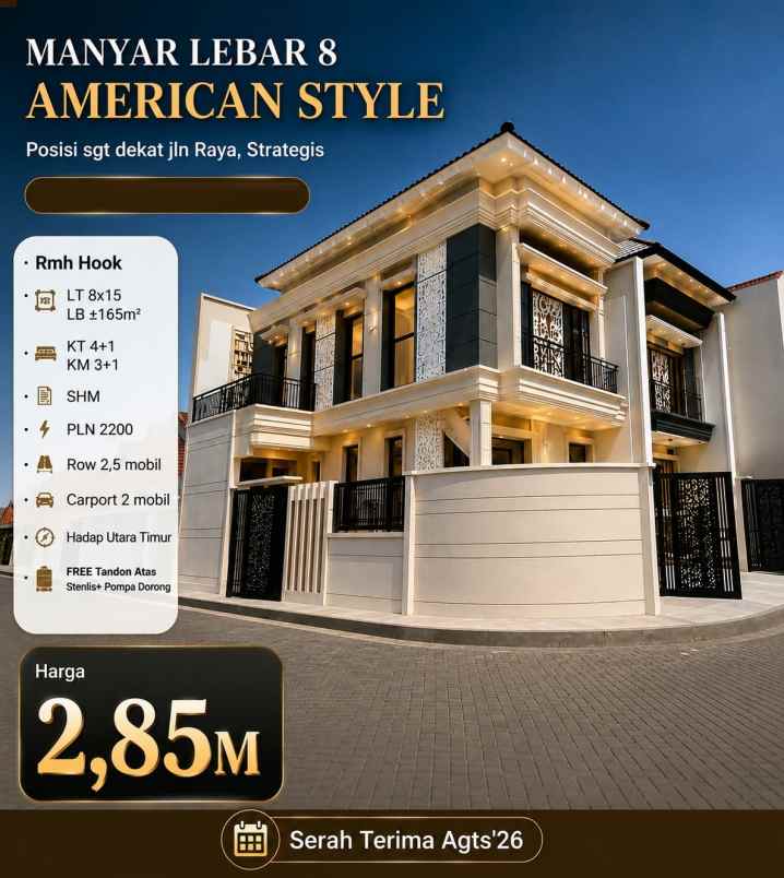 dijual rumah manyar tirtoyoso