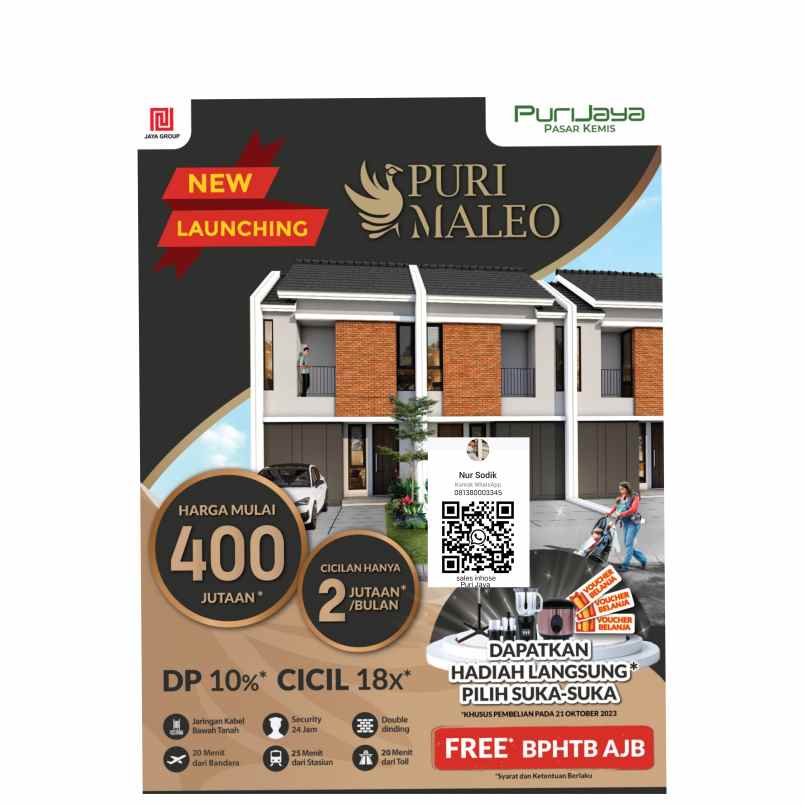 dijual rumah puri jaya pasar kemis nur