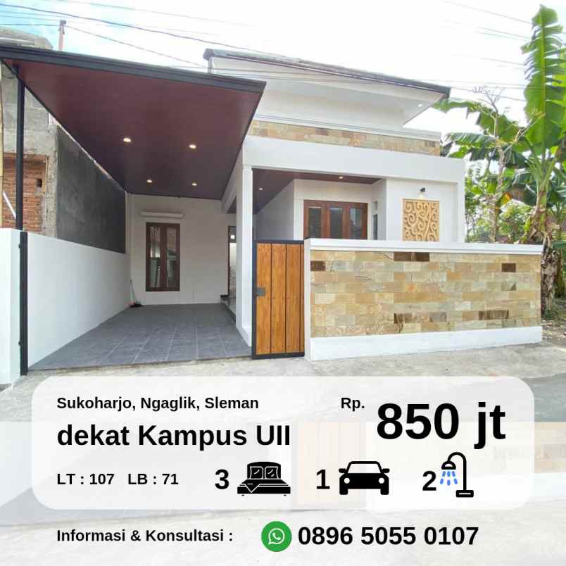 dijual rumah siap huni baru dekat uii murah