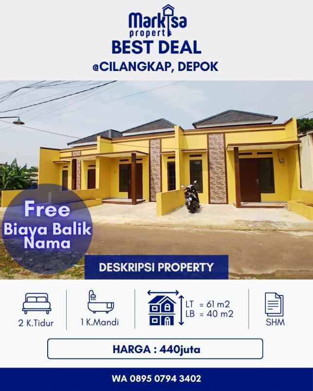 dijual rumah siap huni cilangkap tapos depok