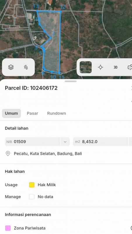dijual tanah blimbing sari