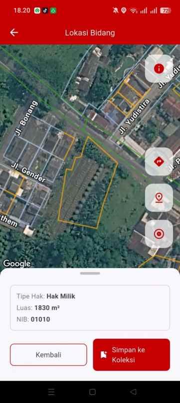 dijual tanah desa pasuruhan mertoyudan magelang