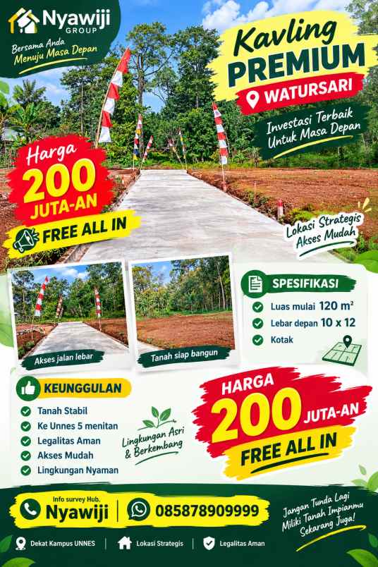 dijual tanah gunung pati