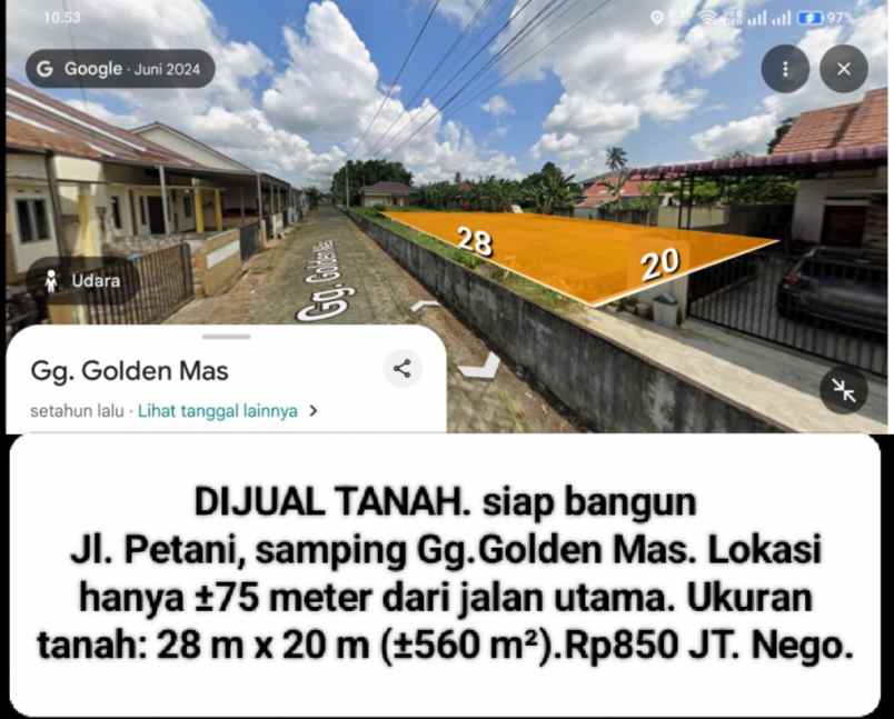 dijual tanah jalam petani