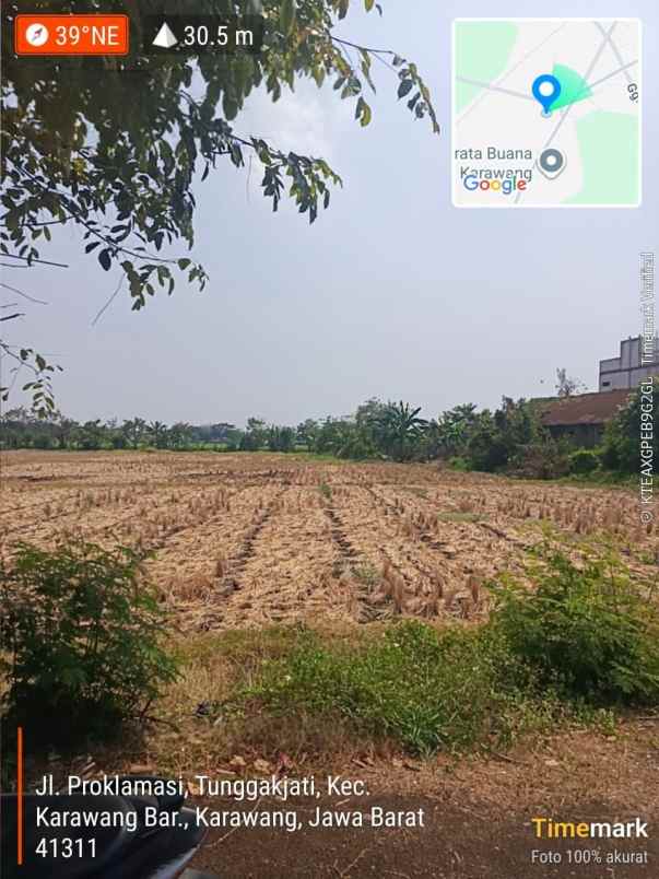 dijual tanah jalan tanjungpura batujaya