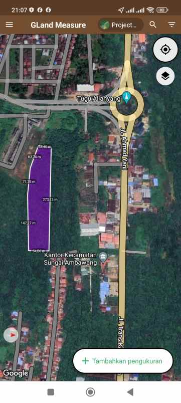 dijual tanah jalan transkalimantan