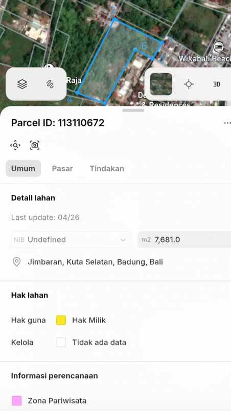 dijual tanah jimbaran uluwatu