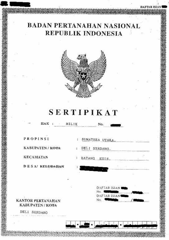 dijual tanah jl anugrah batang kuis