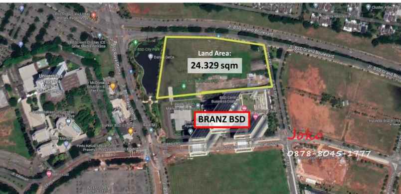 dijual tanah jl bsd boulevard