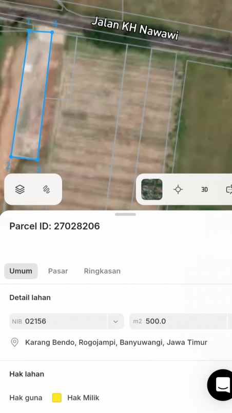 dijual tanah karang bendo rogojampi