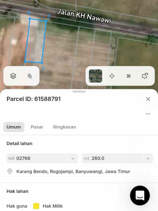 dijual tanah karang bendo rogojampi