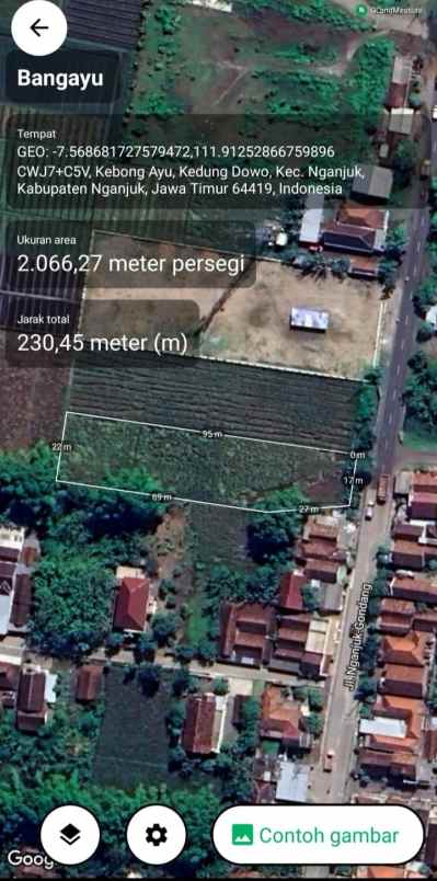 dijual tanah nol jalan raya bangayu kedungdowo nganjuk