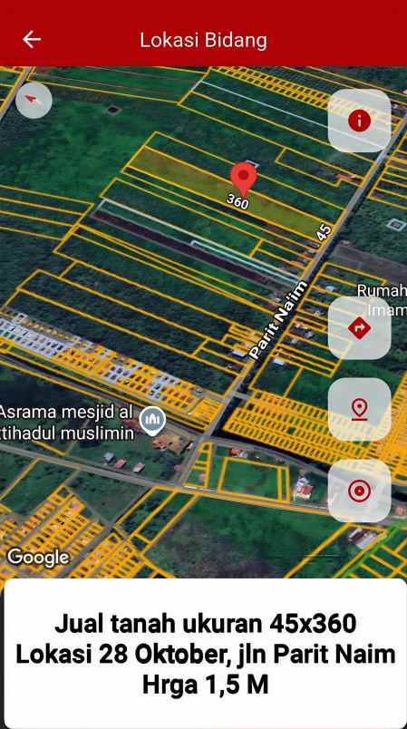 dijual tanah parit naim