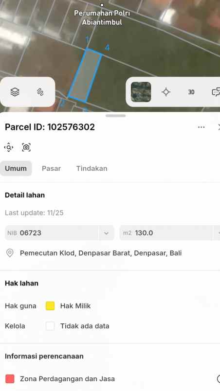 dijual tanah raya imam bonjol
