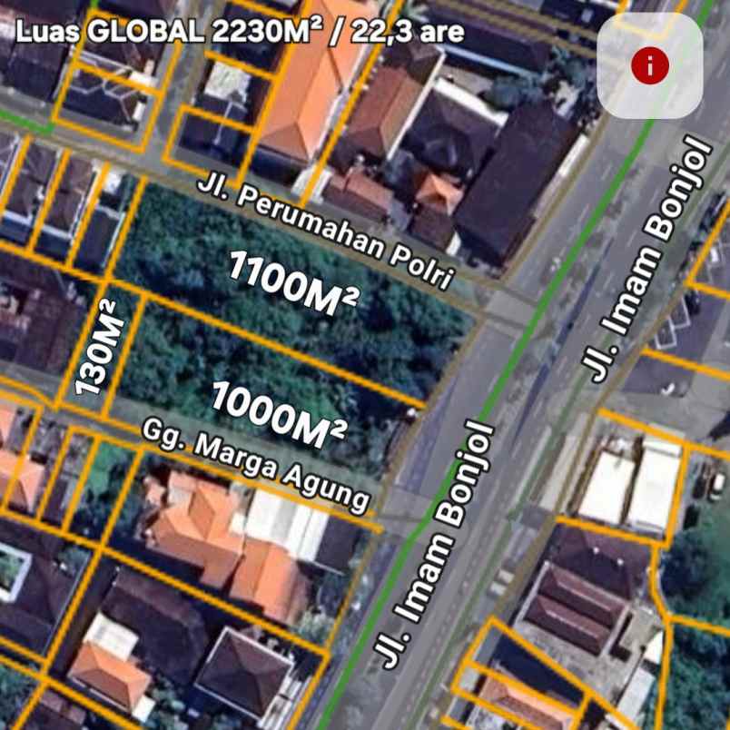 dijual tanah raya imam bonjol