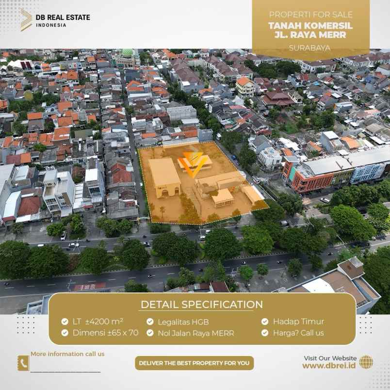 dijual tanah raya merr semampir