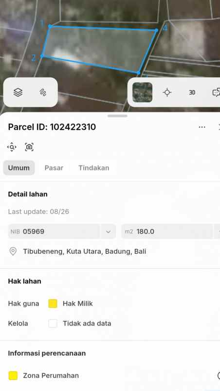 dijual tanah raya padonan dawas