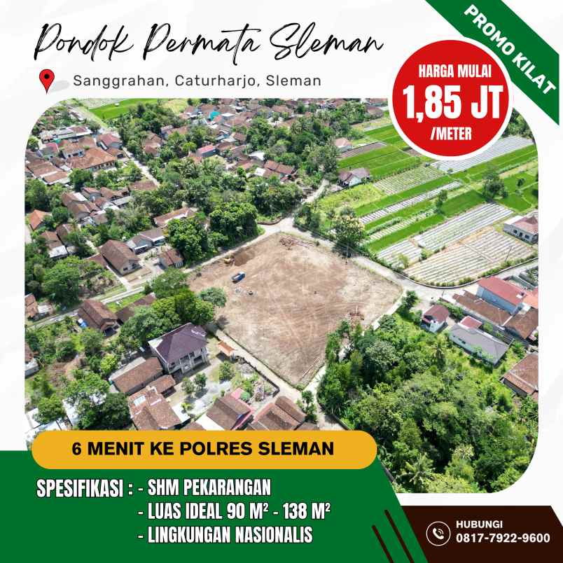 dijual tanah sanggrahan caturharjo