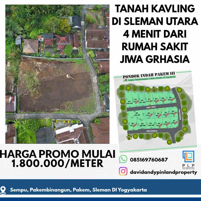 dijual tanah sempu pakembinangun pakem