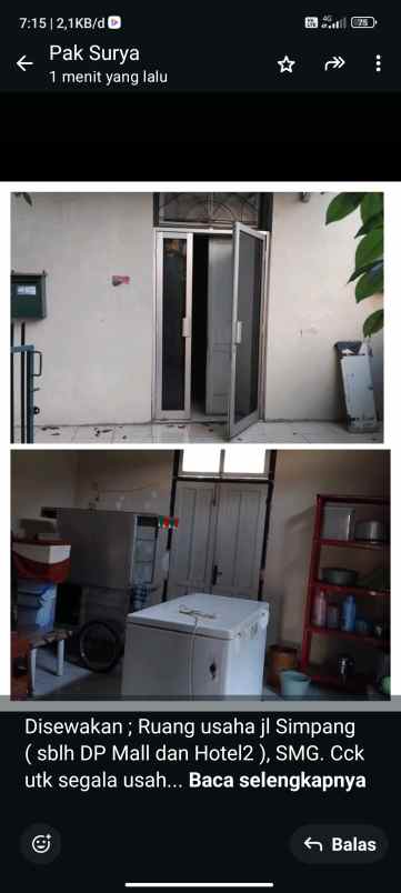 disewakan ruko gudang kantor jl simpang