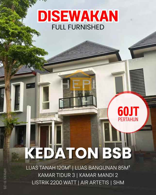 disewakan rumah di kedaton bsb semarang