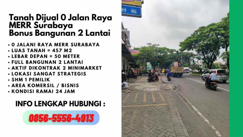 jual tanah bonus bangunan 2 lantai di merr surabaya