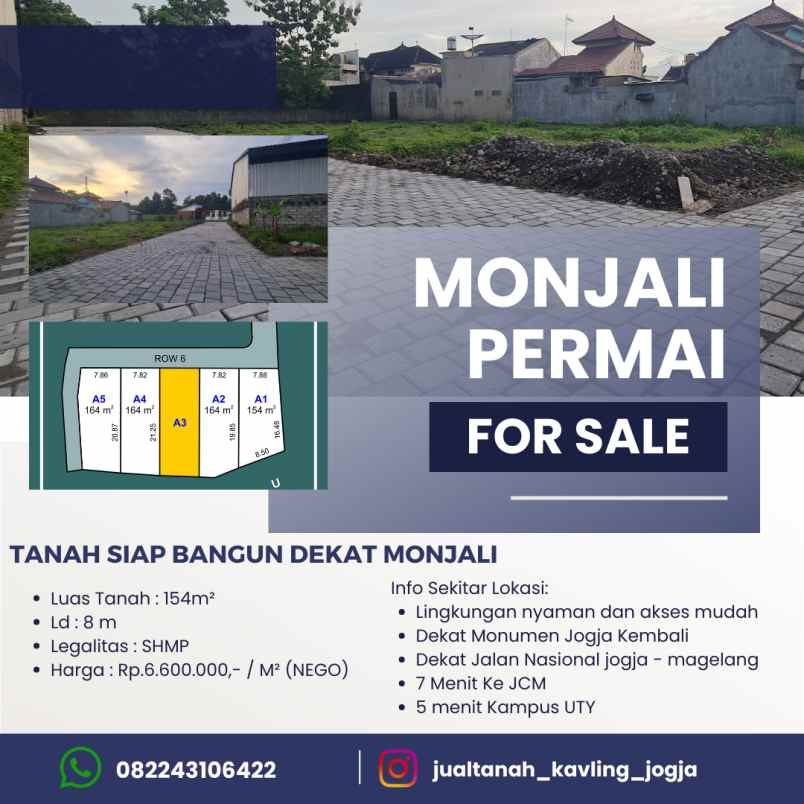 kavling monjali jogja dekat jcm dan terminal jombor