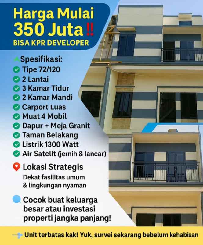 rumah 2 lantai murah tanpa bi checking