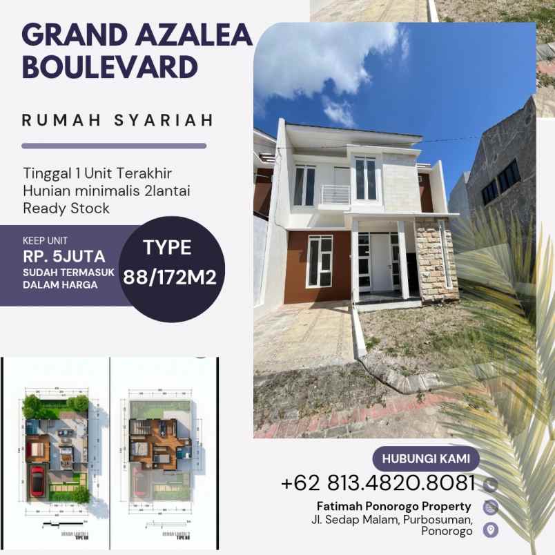 rumah 2 lantai syariah edisi terakhir di ponorogo