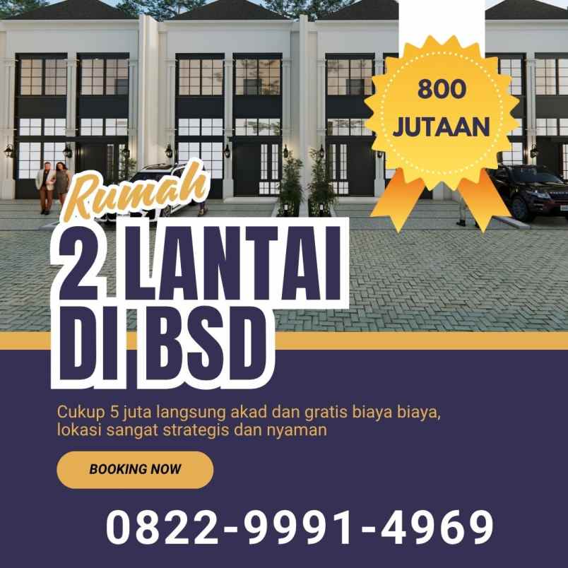 rumah dijual 800 jutaan tanpa dp di bsd bintaro