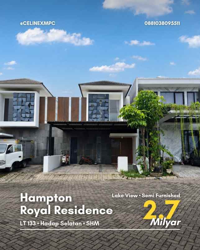 rumah hampton royal residence strategis lake view