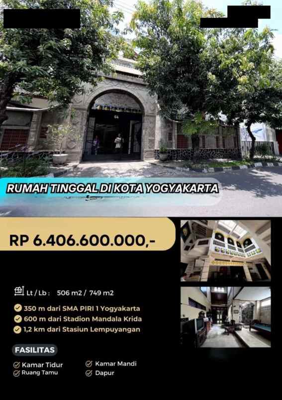 rumah mewah dijual murah di baciro dekat lempuyangan