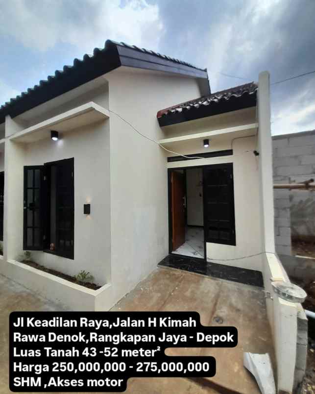 rumah one gate akses motor harga 250 jt 275 jutaan